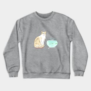 Cat with fishbowl Crewneck Sweatshirt